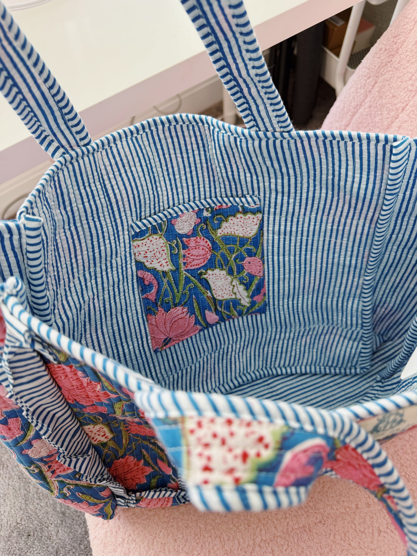 the seascape quilted bag -LARGE