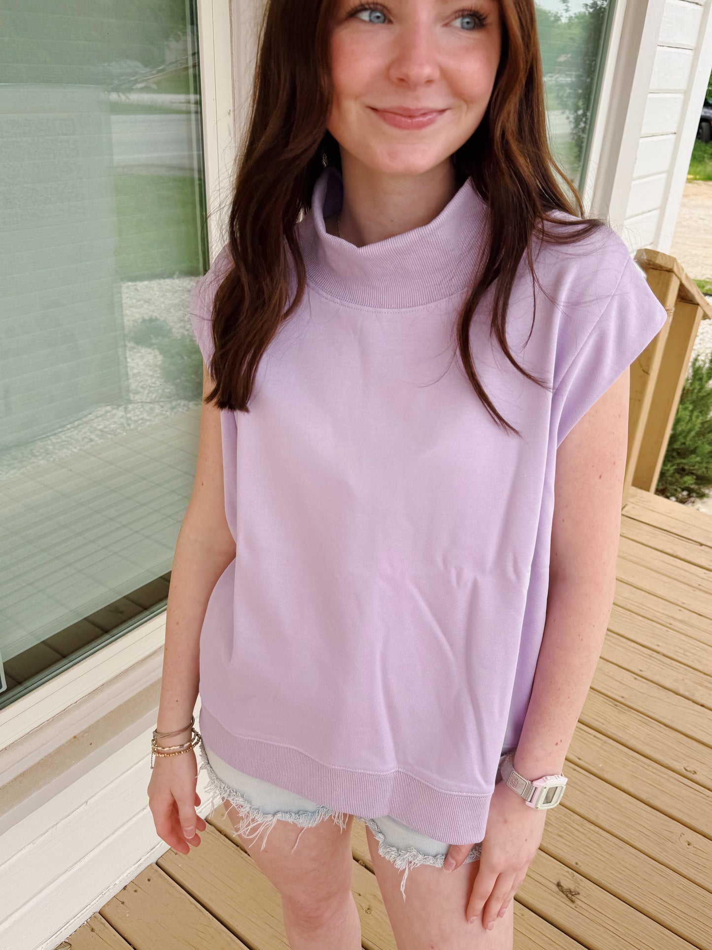 spring girl mockneck -LAVENDER