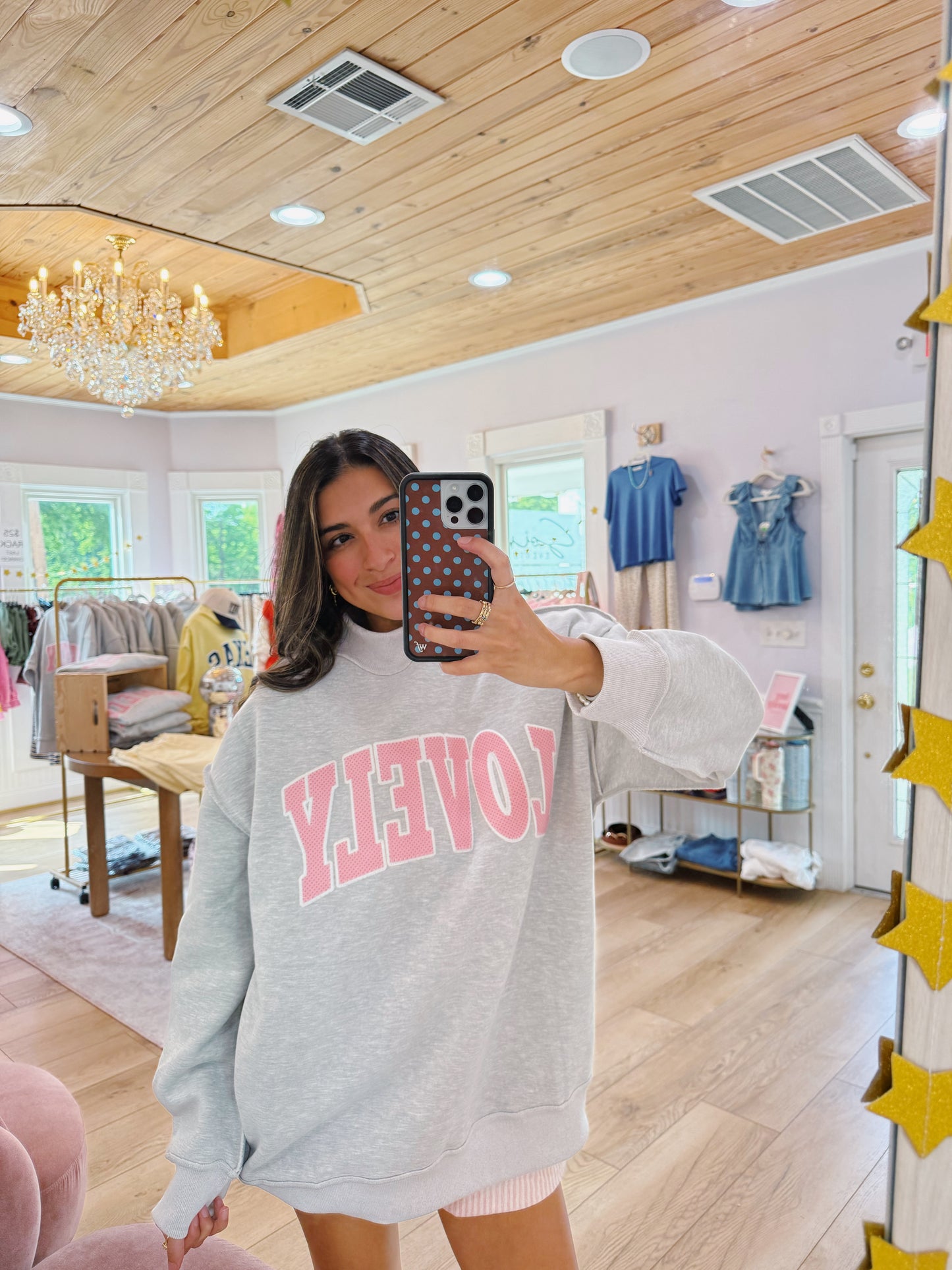 lovely mockneck -PINK DOTS