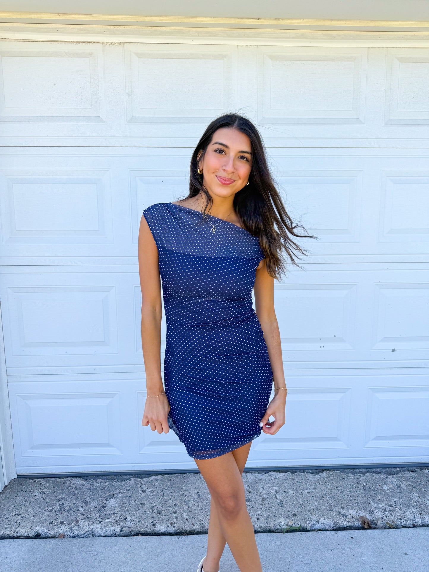 polka dot love mini dress