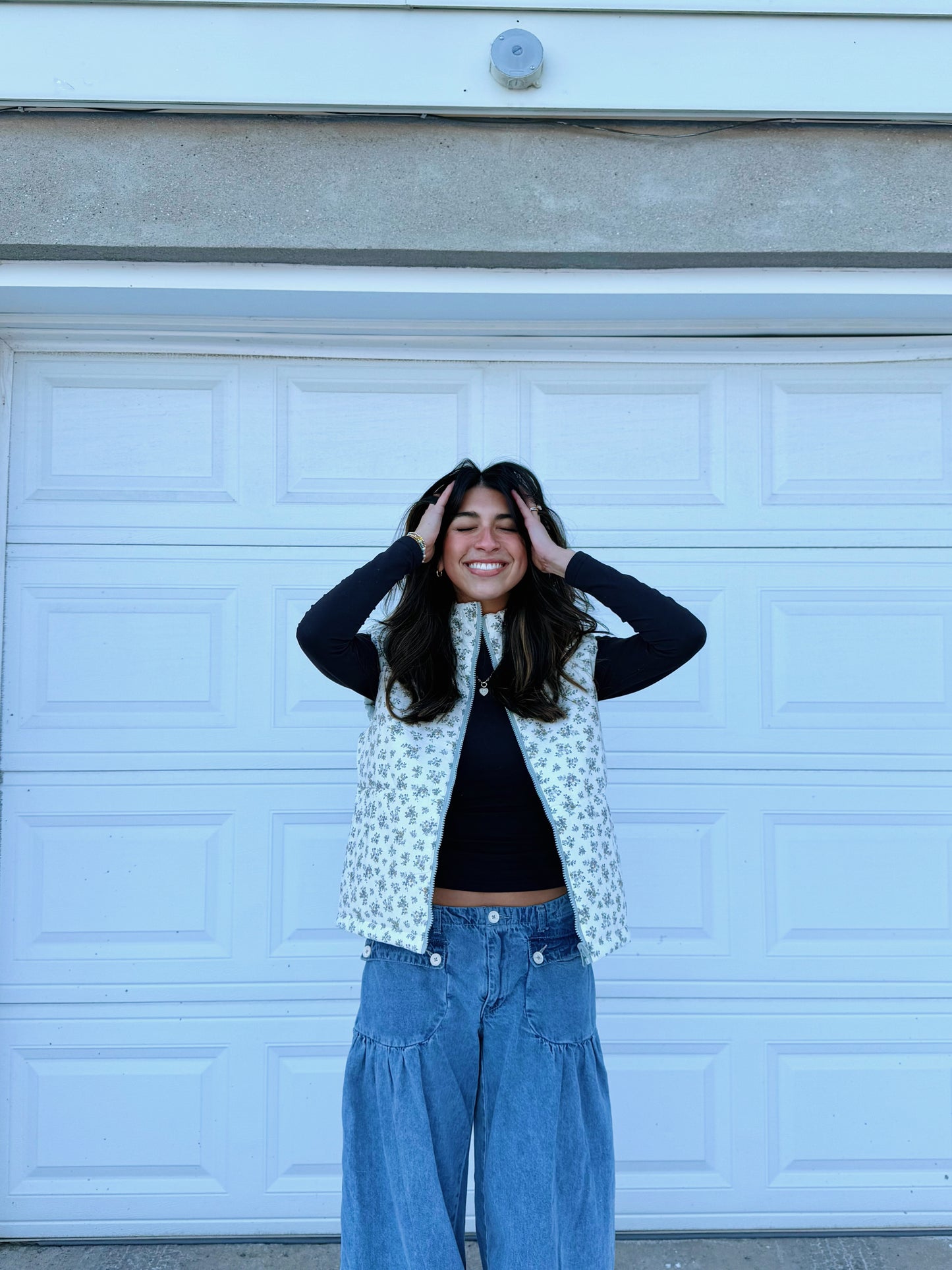 reversible floral vest