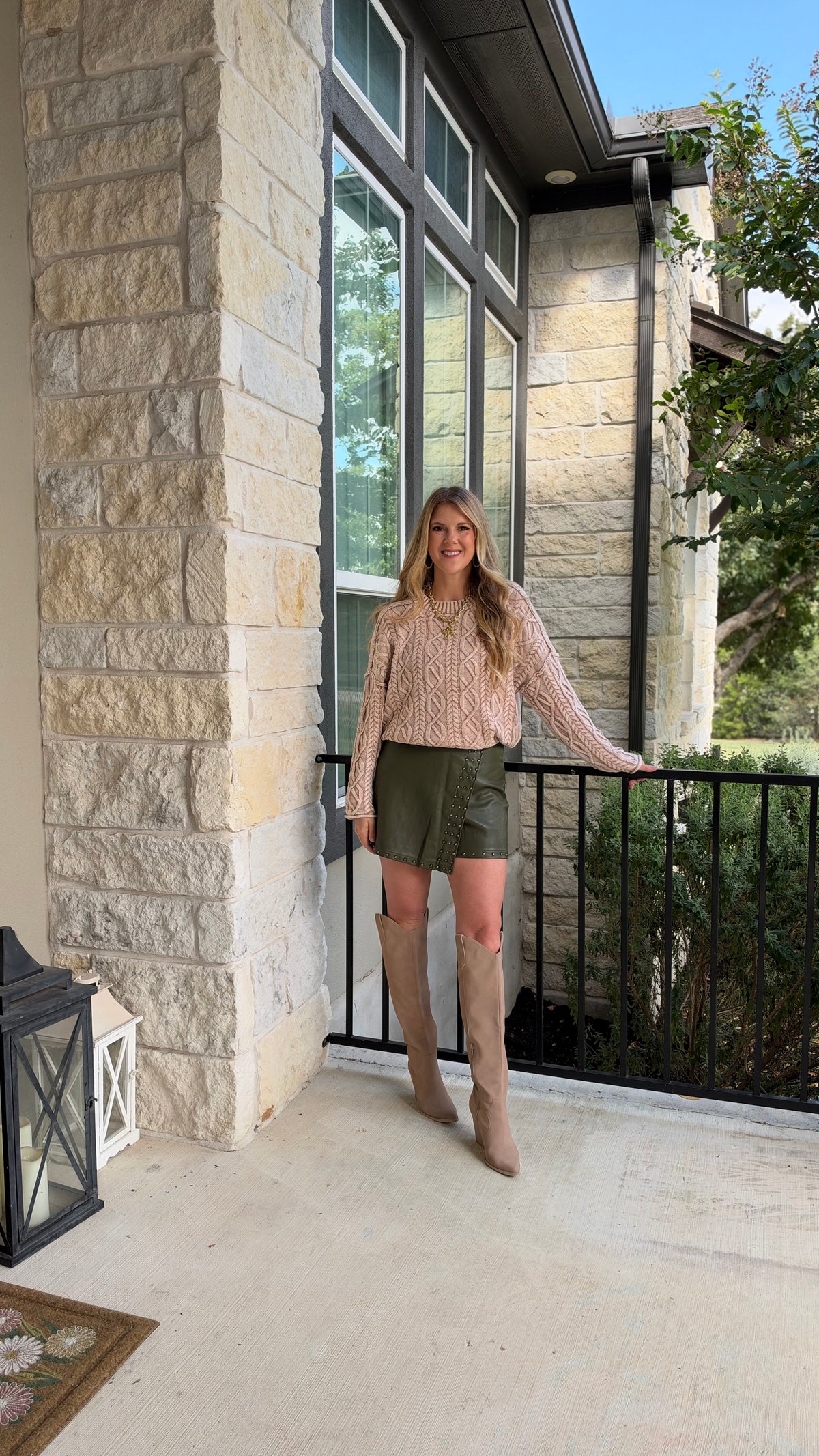 Braided Comfort Sweater: Latte