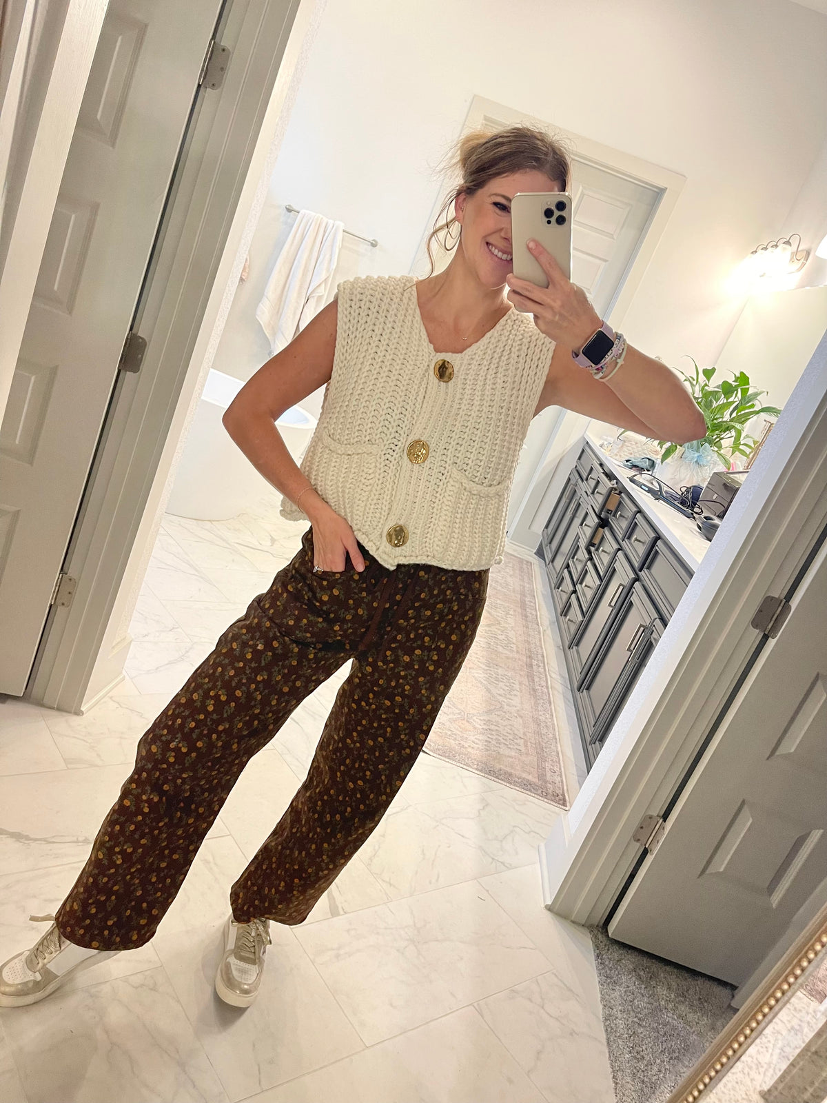 Floral Barrel Pants
