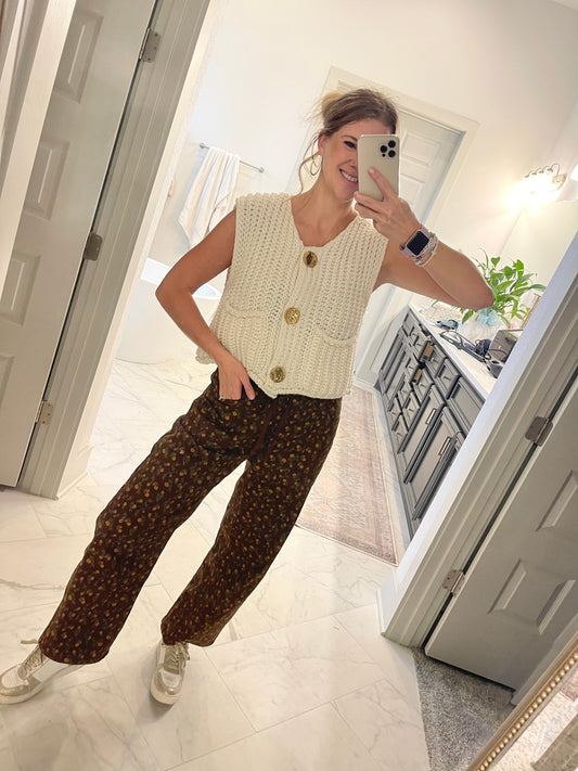 Floral Barrel Pants