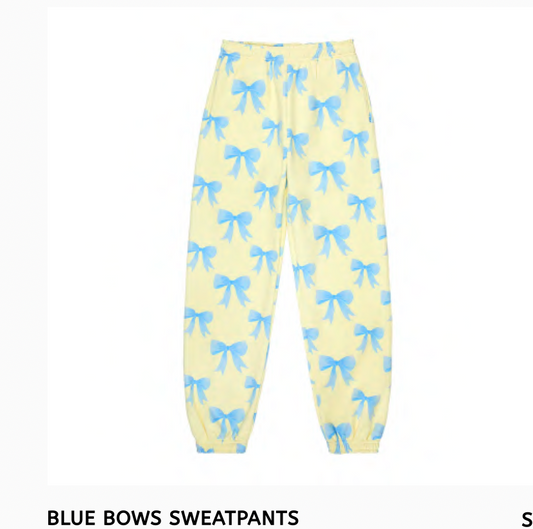 baby blue bows set -SWEATPANTS