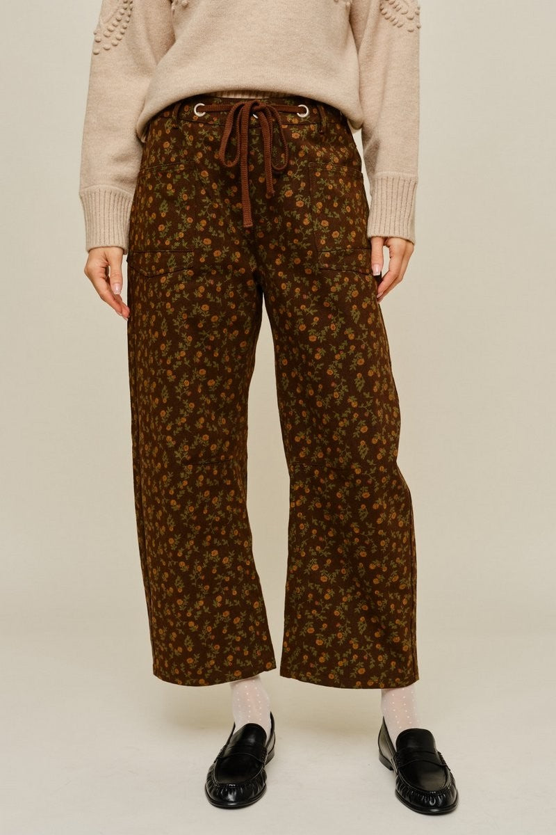 Floral Barrel Pants