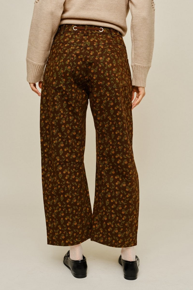 Floral Barrel Pants