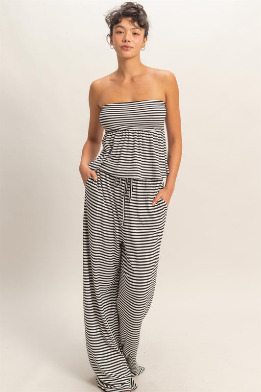 striped drawstring pants
