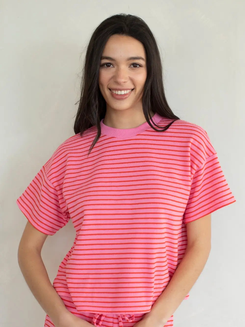 the Macie striped top -PINK