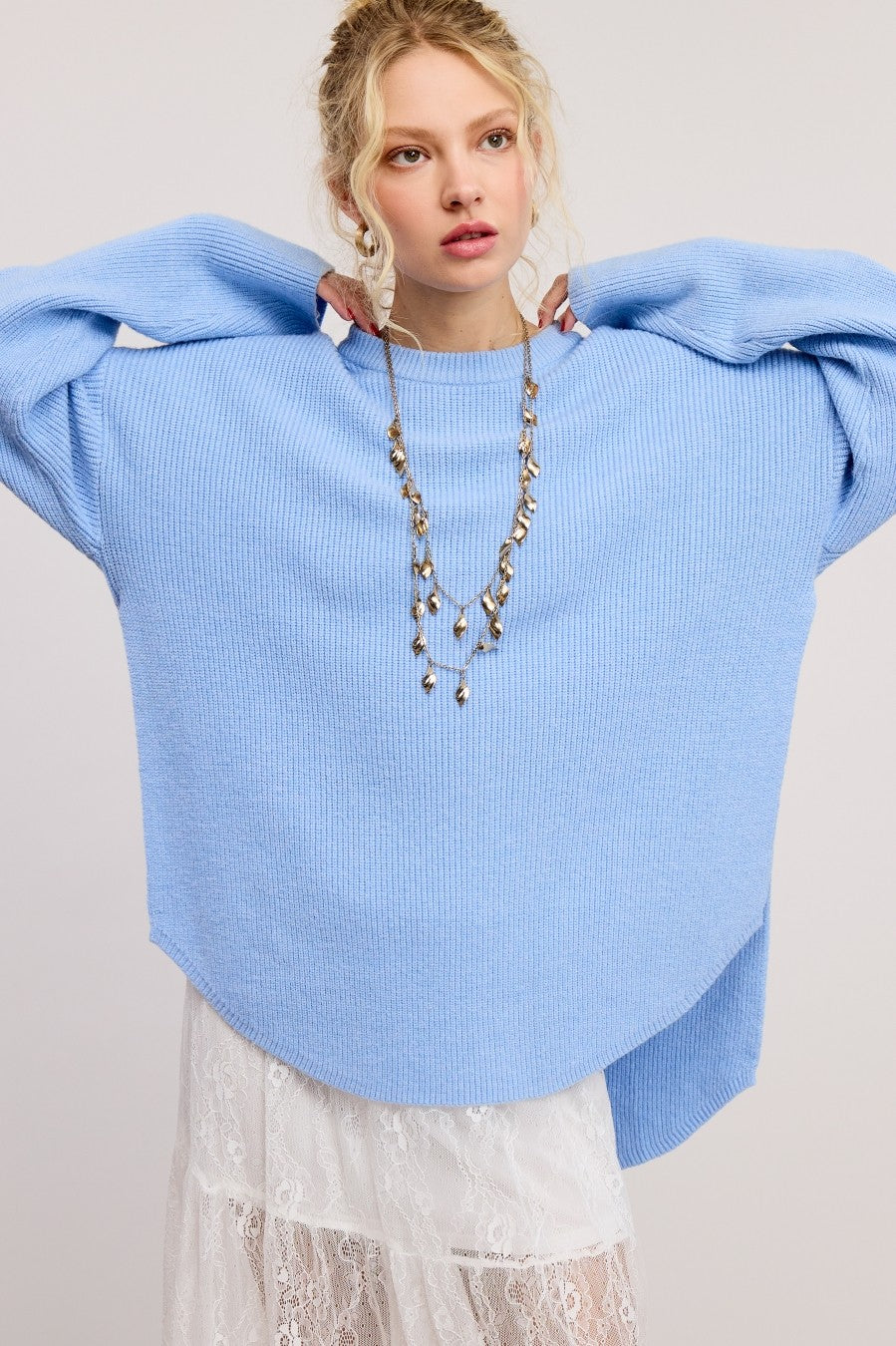 coastal sweater -BABY BLUE