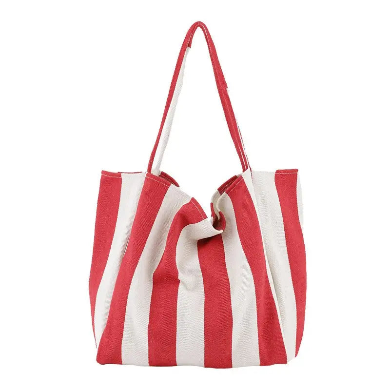 striped tote bag