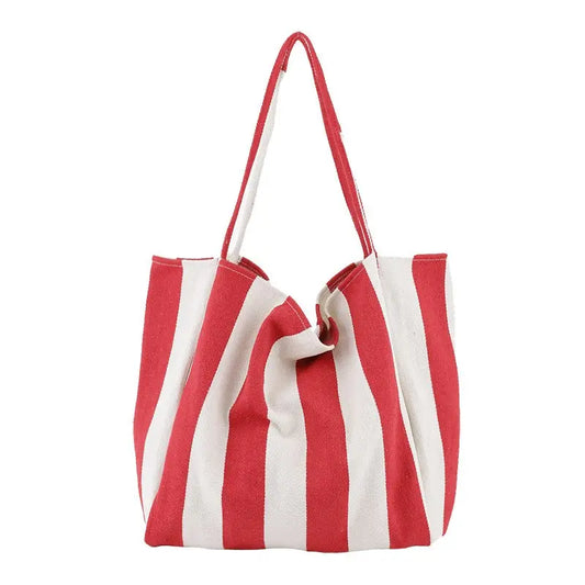 striped tote bag