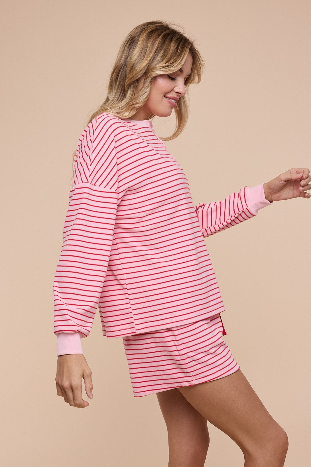 Pin Stripe Brushed Set- Strawberry